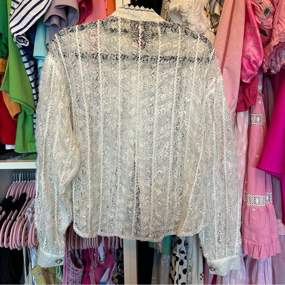Sister Jane lace button up blouse size s - Picture 5 of 6